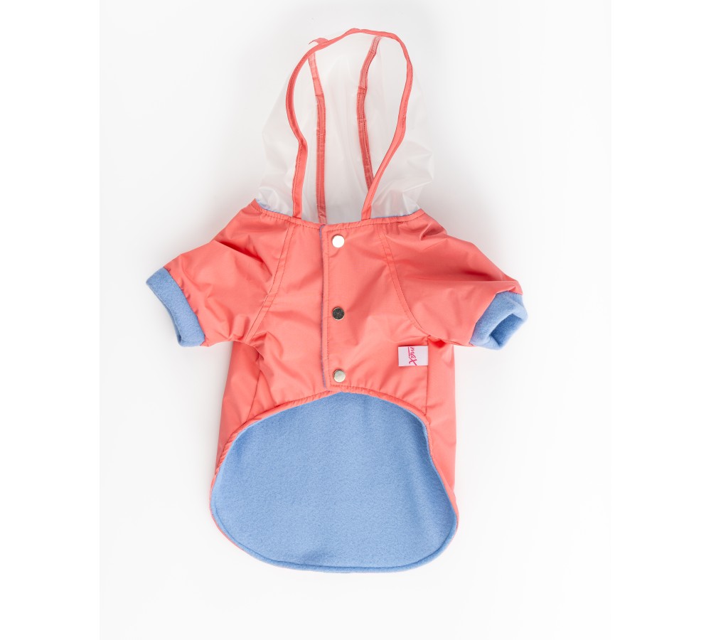 ŞEFFAF KAPÜŞONLU YAĞMURLUK PEMBE